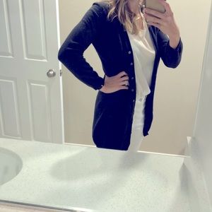 Staple BCBG Cardigan w/ White Blouse